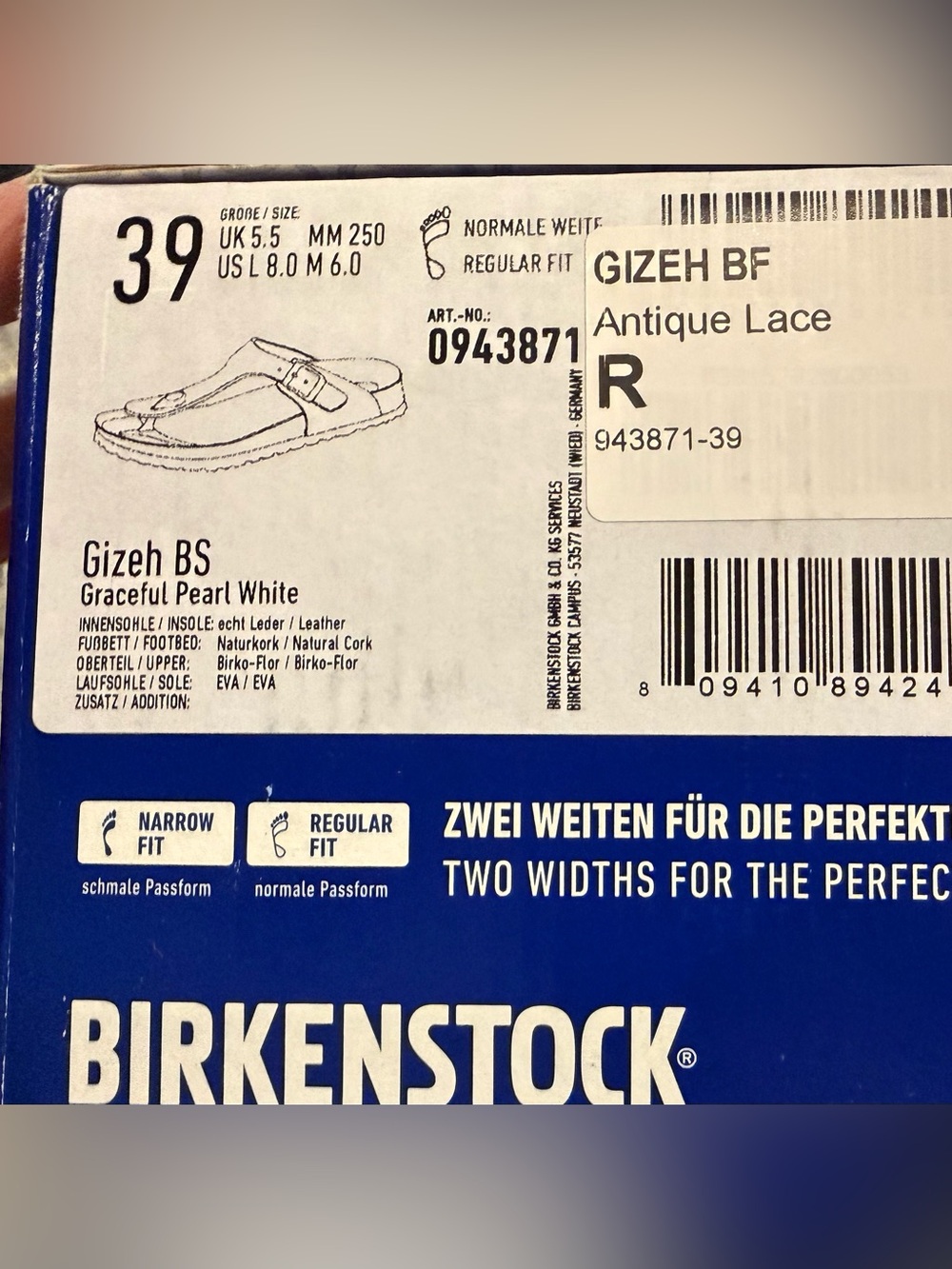 Birkenstock Cream Gizeh Leather Thong Sandals - Picture 2 of 7